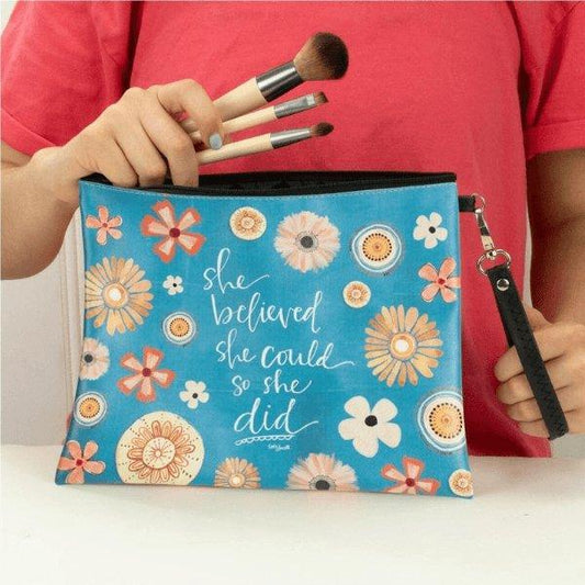 She Believed Make-Up Bag - Sunshine and Grace Gifts