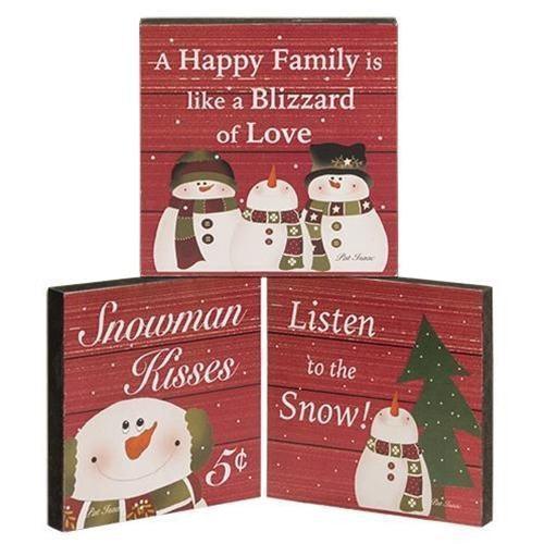 Snowman Kisses Block - Sunshine and Grace Gifts