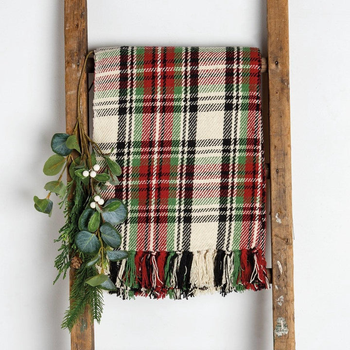 Throw - Cream Plaid - Sunshine and Grace Gifts