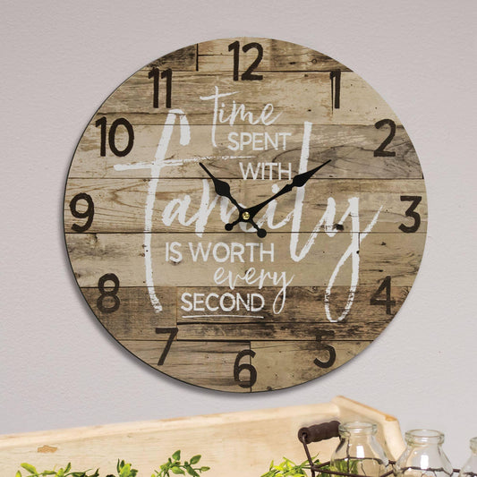 Time with Family Clock 13"dia - Sunshine and Grace Gifts