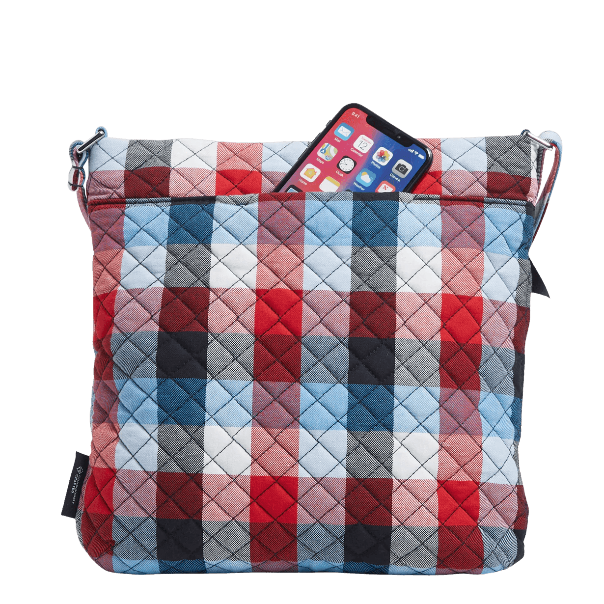 Triple Zip Hipster Crossbody Bag Patriotic Plaid - Sunshine and Grace Gifts
