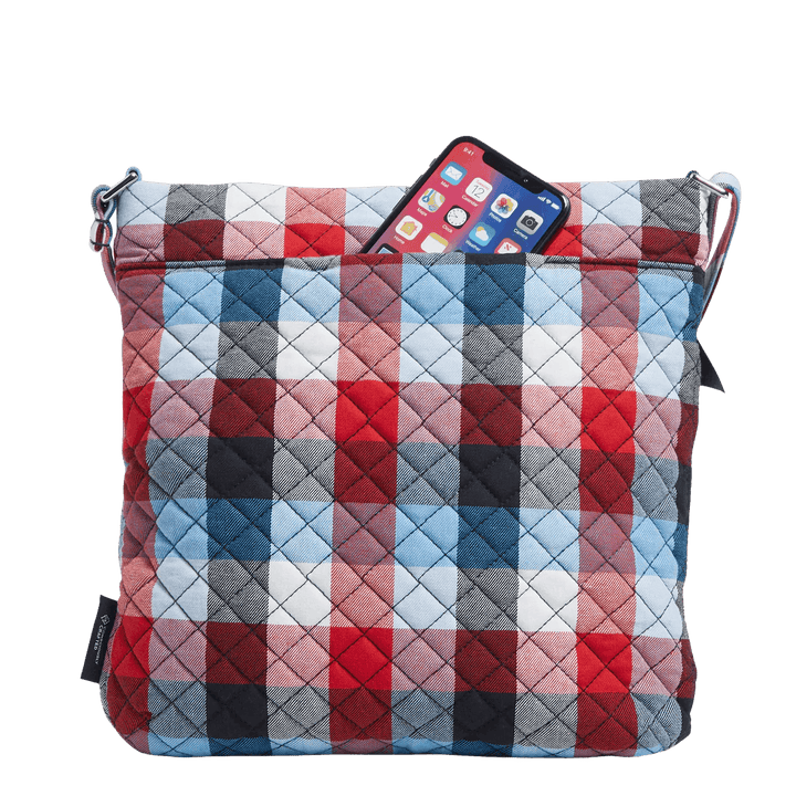 Triple Zip Hipster Crossbody Bag Patriotic Plaid - Sunshine and Grace Gifts