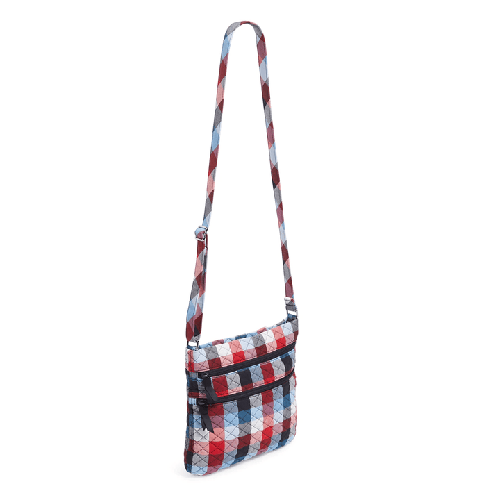 Triple Zip Hipster Crossbody Bag Patriotic Plaid - Sunshine and Grace Gifts