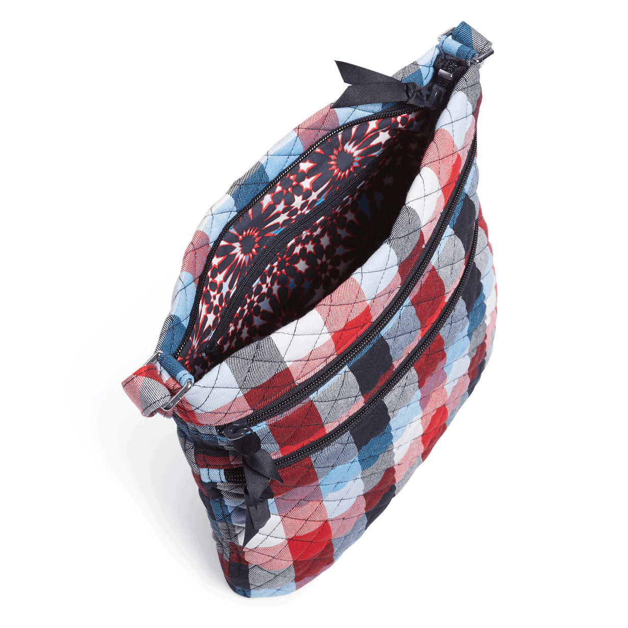 Triple Zip Hipster Crossbody Bag Patriotic Plaid - Sunshine and Grace Gifts