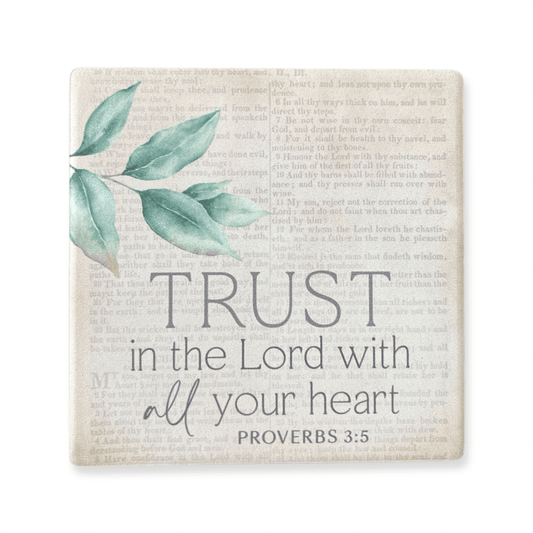 Trust In The Lord- Stone Coaster - Sunshine and Grace Gifts