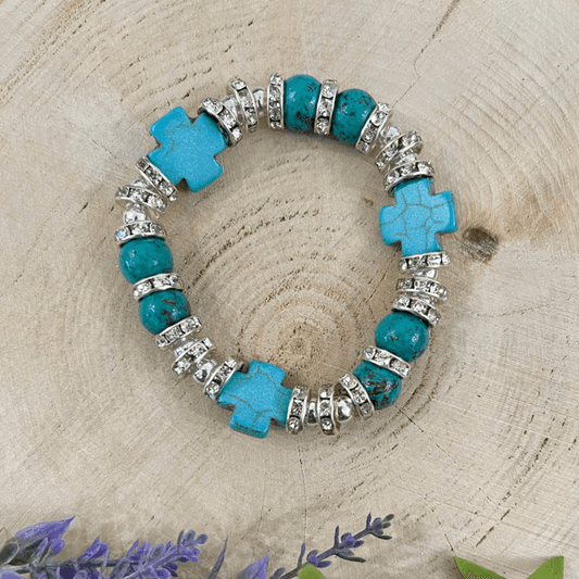 Turquoise Stone Beaded Bracelet - Sunshine and Grace Gifts