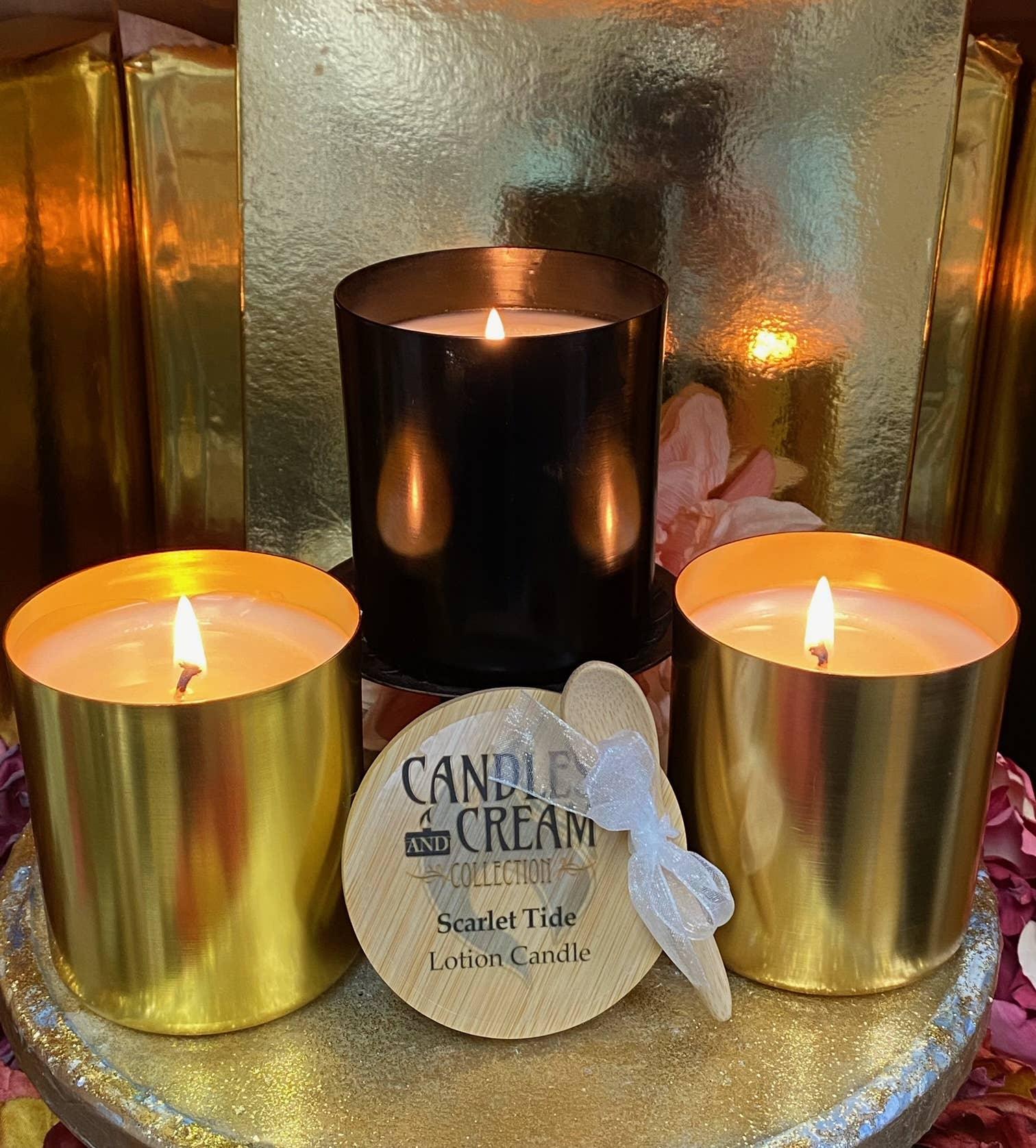 White Tea & Ginger - Lotion Candle & Lotion Melt - 4oz Black Tin - Sunshine and Grace Gifts