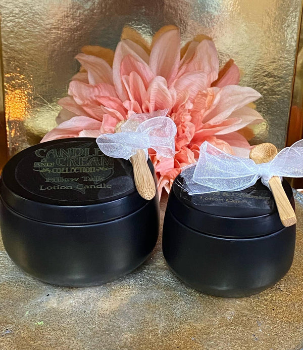 Bora Bora - Lotion Candle & Lotion Melt - 4oz Black Tin - Sunshine and Grace Gifts